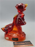 Amberina Glass Goose Girl Figurine By Smith