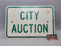 City Auction Metal Sign