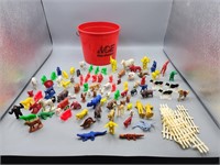 Large group of plastic animals