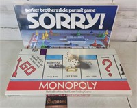 *NEW* Sorry & Monopoly Games