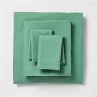 Queen Easy Care Solid Sheet Set Green - Room