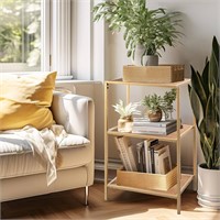 NovoDomus 3 Tier Bookcase, Gold Small