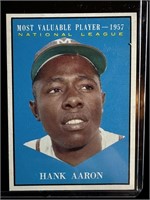 1957 Topps Hank Aaron MVP Baseball Card #484