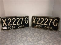 Ohio 1951 License plates