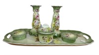 Victorian style Porcelain Ladies Dresser Jar Set