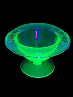 Uranium Vaseline glass Rolled edge Mayo bowl