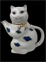 Gold castle kitten cat teapot japan
