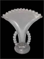 Imperial glass candlewick bead handles fan vase