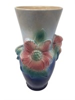 Royal Copley floral pottery vase raised dogwood