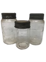 Antique Crown Canada canning fruit jars glass lids