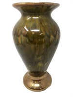 Large pottery vase multicolored golden base