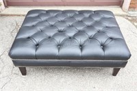 Bonded Leather Tufted Leather Ottoman - Large