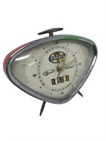 Retro fossil wind up red alarm clock futuristic