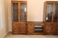 VTG Parquetry Style 3PC Dining Cabinet w Butler