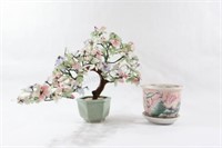 Vintage Glass Ornamental Bonsai Tree, Planters