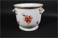 Herend Chinese Bouquet Cachepot, Fish Handle Bowl