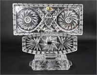 Lead Crystal Hand Cut Tray's & Butter Dish