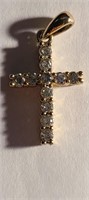 Cross Charm-marked Pallidum With Stones-1 Gram