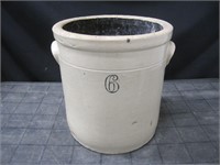 ANTIQUE No.6 GLAZED POTTERY CROCK