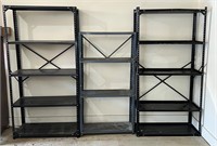 3 METAL STORAGE SHELVES