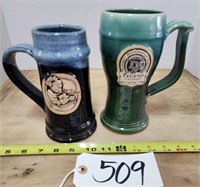 (2) Pottery Beer Steins