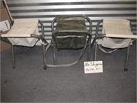 3pc Folding Camp Chairs - Stools