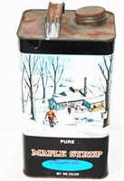 Vintage 4 Sided 1 Gallon Pure Maple Syrup Tin