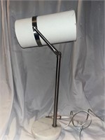Lamp. White with marble white/ gray base