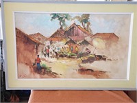 Very Old Asian Painting 39 inches by 25 Inches
