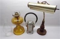 Amber Glass Kerosene Lamp, Piano Lamp, Lantern