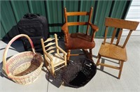 Child's Wood Chairs, Travel Bag, Baskets