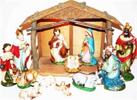 Vintage Japan Lighted Nativity Set w. Music Box