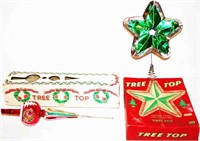 Vintage Christmas Tree Toppers w/ Boxes - 2 Pcs.