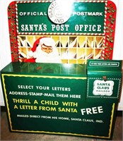 Outstanding Metal Litho Decorated Santa's Post