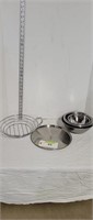 stainless steel bowls etc.