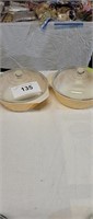 2 pyrex bowls [ chip in one]