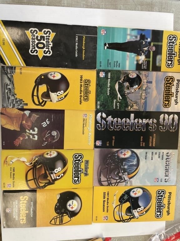 10 Pittsburgh Steelers Media Guides 1982-1991