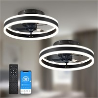15.7 LED Small Ceiling Fan  6-Speed  2 Pack