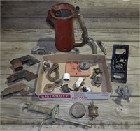 Oil Can, Caps, Receipt Holder