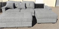 Ashley Sofa And Ottoman 112in