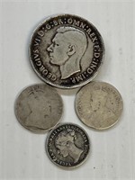 Lot of 92.5% Silver Foreign Coins- About 17 Grams