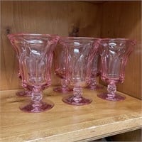 6 Fostoria Jamestown Pink Glasses