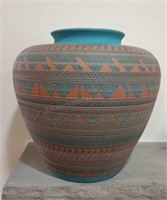 Dennis Charlie Navajo  Large Etched Pottery Vase