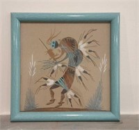 Framed Navajo Sand Art 14x14