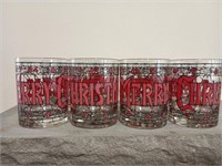 Merry Christmas Low Ball Glasses - set of 8