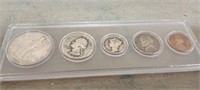 1945 Coin Set- Walking Liberty, Mercury Dime