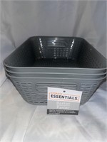 NWT- set of 3 gray organizing baskets