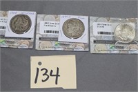 1-1899 & 2 1900 Morgan SIlver Dollars