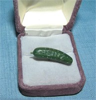 Early Heinz pickels advertising figural pickle pin