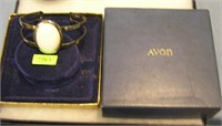 Avon brass and pearl shaped bracelet